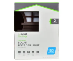 Brown Finish LED Solar Post Cap Light Set, 2-Pack -Modern Decor Shop 810594406 P0 1