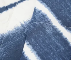 Real Living Grecian Getaway Navy & White Tie-Dye Stripe Reversible Microfiber Quilt -Modern Decor Shop 810595669 2 A8