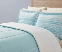 Grecian Getaway Aqua Stripe & Dot Queen 9-Piece Reversible Comforter Set -Modern Decor Shop 810595801 B0 1 1