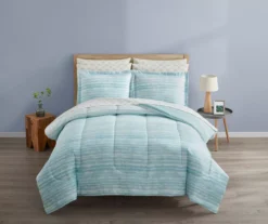 Real Living Grecian Getaway Aqua Stripe & Dot Reversible Comforter Set -Modern Decor Shop 810595801 B0 2