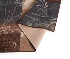 Navy & Brown Illustrated Floral Color Block Area Rug, (5' X 7') -Modern Decor Shop 810603483 810603484 A8 2 1