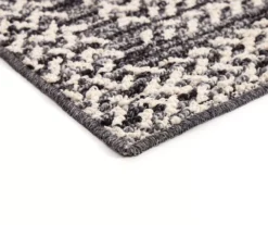 Black & White Braid-Look Border Runner Rug, (2' X 6') -Modern Decor Shop 810603486 A8 2