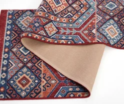 Red & Blue Geometric Persian Runner Rug, (2' X 6') -Modern Decor Shop 810603489 A8 2