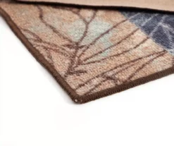 Brown & Blue Illustrated Floral Color Block Runner Rug, (2' X 6') -Modern Decor Shop 810603493 A8 2