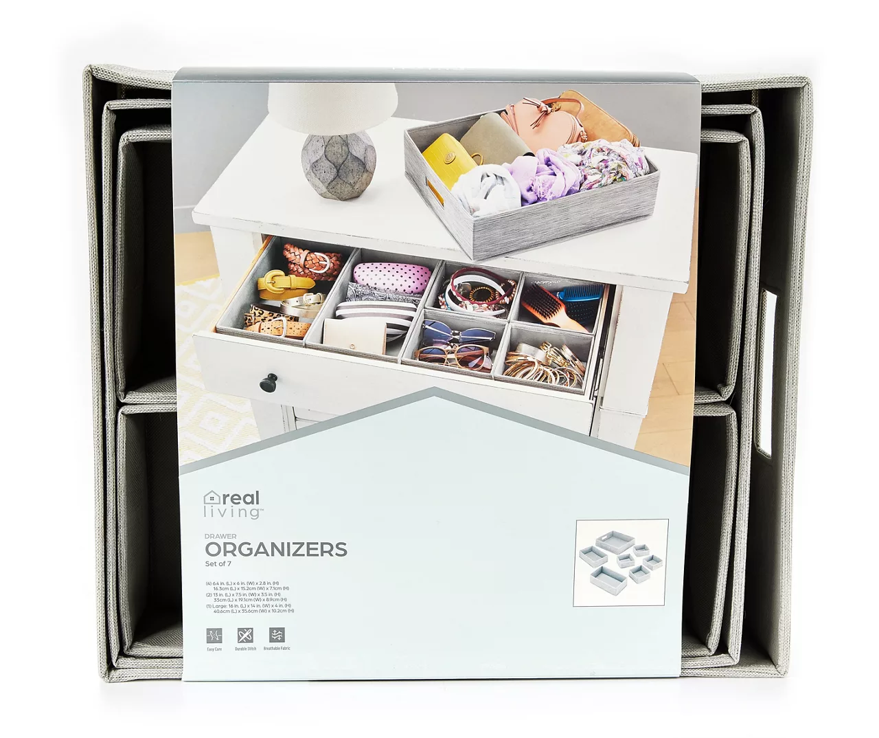 Gray 7-Piece Drawer Organizer Set 2 Gray 7-Piece Drawer Organizer Set - Image 2
