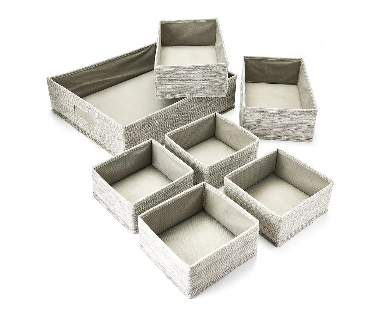 Gray 7-Piece Drawer Organizer Set 1 Gray 7-Piece Drawer Organizer Set
