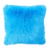 Euphoric Expression Supersonic Blue Faux Fur Throw Pillow
