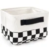 Euphoric Expression Black & White Checkerboard Canvas Storage Tote