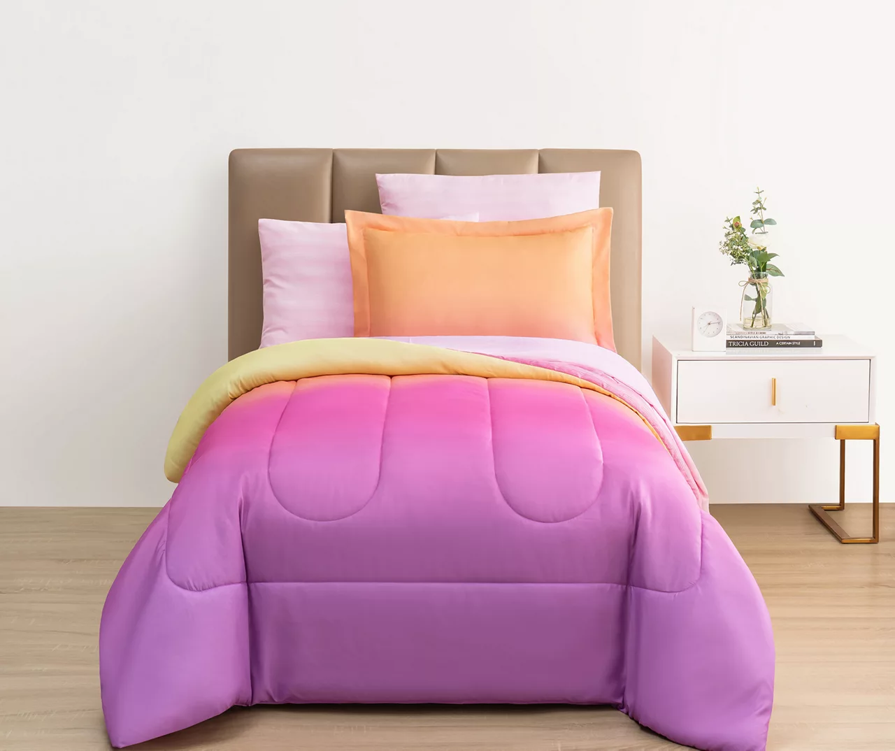 Euphoric Expression Pink Ombre Reversible Twin 6-Piece Bed-in-a-Bag Set 1 Euphoric Expression Pink Ombre Reversible Twin 6-Piece Bed-in-a-Bag Set