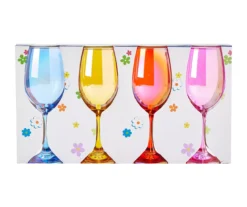 Iridescent Wine Glass 4-Piece Glassware Set -Modern Decor Shop 810608814 A0 1