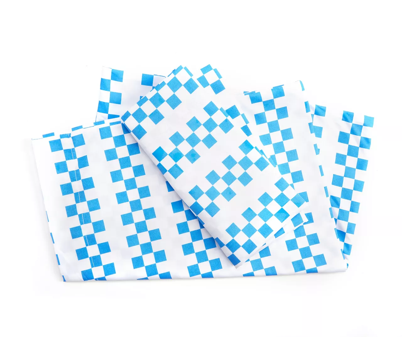 Euphoric Expression White & Blue Checkerboard Full 4-Piece Sheet Set 1 Euphoric Expression White & Blue Checkerboard Full 4-Piece Sheet Set