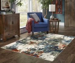 Blue & Brown Abstract Area Rug & Runner Set 19 Blue & Brown Abstract Area Rug & Runner Set -Modern Decor Shop 810609251 B0 8