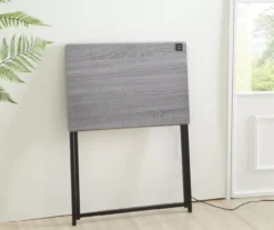 Wood Look Folding Table With USB Charging -Modern Decor Shop 810612177 B0 1