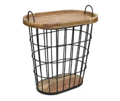 Metal Storage Table With Acacia Lid 6 Metal Storage Table With Acacia Lid -Modern Decor Shop 810617764 A0 3