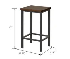 Walnut 3-Piece Pub Dining Set 19 Walnut 3-Piece Pub Dining Set -Modern Decor Shop 810641657 A6 2